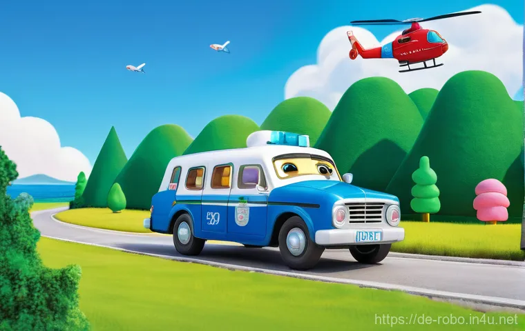 로보카폴리 초기 스케치 - **Prompt 2: Roy and Amber's Compassionate Rescue**
    "An animated, reassuring scene in the colorfu...
