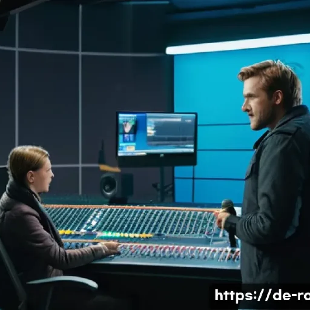 로보카폴리 캐릭터별 목소리 - **German Voice Actors in Studio:**
    A vibrant and professional recording studio scene in Germany....