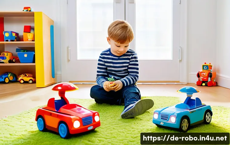 로보카폴리 공식 굿즈 쇼핑몰 - **Prompt:** A brightly lit, modern German living room with a cheerful 6-year-old child, dressed in c...