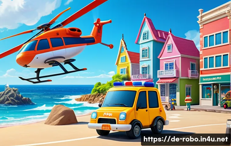 로보카폴리 시즌5 출시 정보 - **Prompt 1: The Brooms Town Rescue of Droney**
    "A vibrant scene in Brooms Town, where the Roboca...