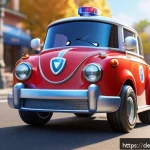 Home 20 로보카폴리 팬아트 제작 과정 - A detailed fanart of RoboCar Poli in a dynamic action pose, showcasing his rounded shapes and large ...