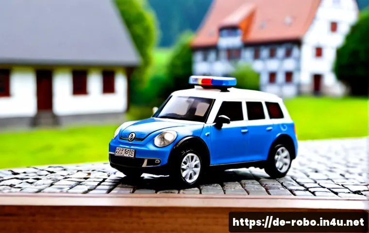 로보카폴리 자동차 모델 영감 - Photorealistic compact blue-and-white rescue car toy model inspired by cheerful children’s emergency...